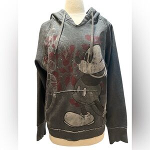 Disney Charcoal and Burgundy Mickey Mouse Women's Hoodie